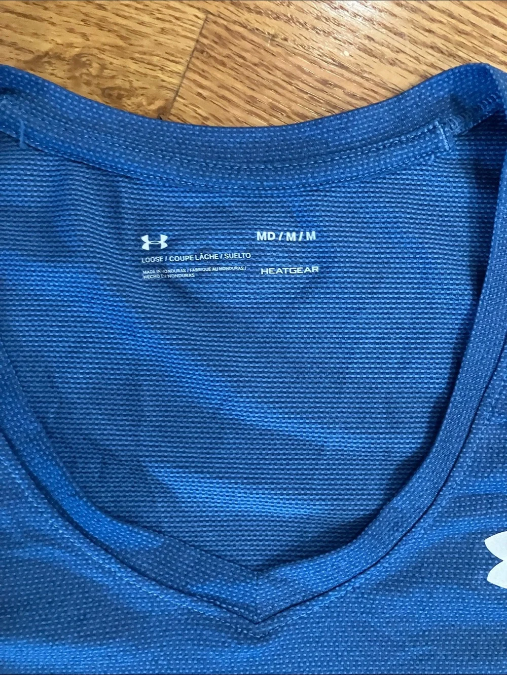 Under Armour Blue Short Sleeve Tee with Black Performance Leggings Sz M EUC